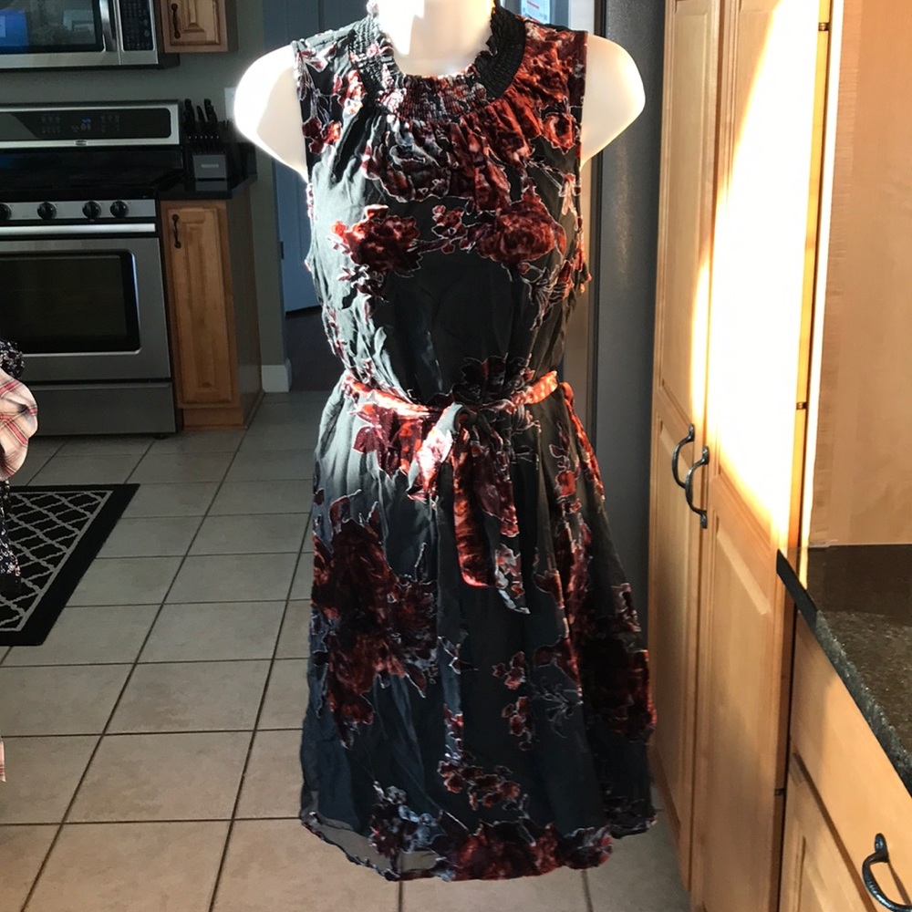 Black and burgundy dress